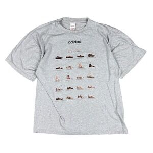 Vtg Adidas We Knew Then We Know Now Sneaker History T-Shirt Men's XL Gray